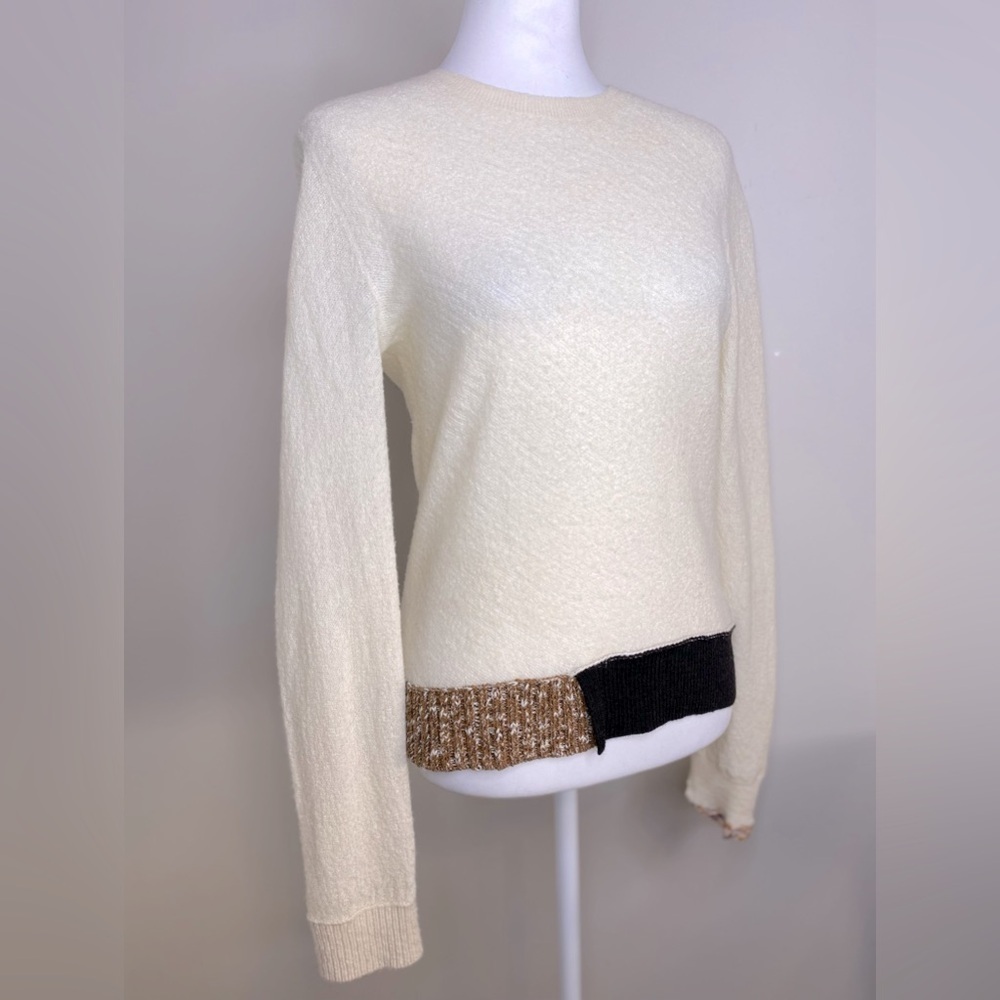 Celine By Phoebe Philo Crewneck Cream Long Sleeve 100% Wool Sweater Size Large - Picture 2 of 9